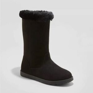 CAT & JACK Kids Black Fuzzy Boots